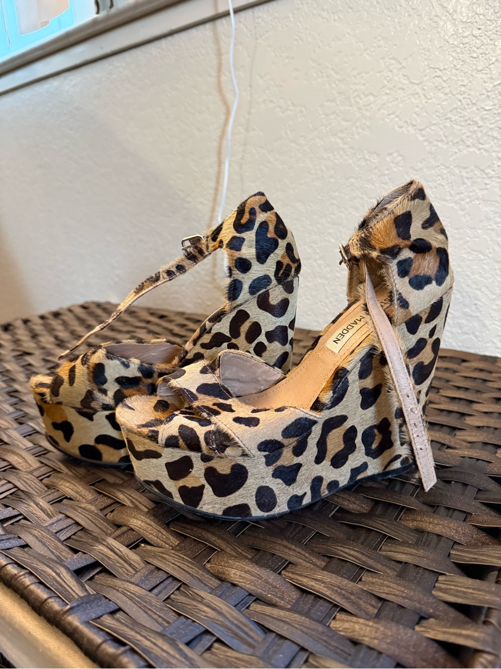 Steve Madden Leopard Print Platform Wedges - Women Shoes